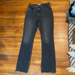 Zara black high waisted jeans with slits in the ankle